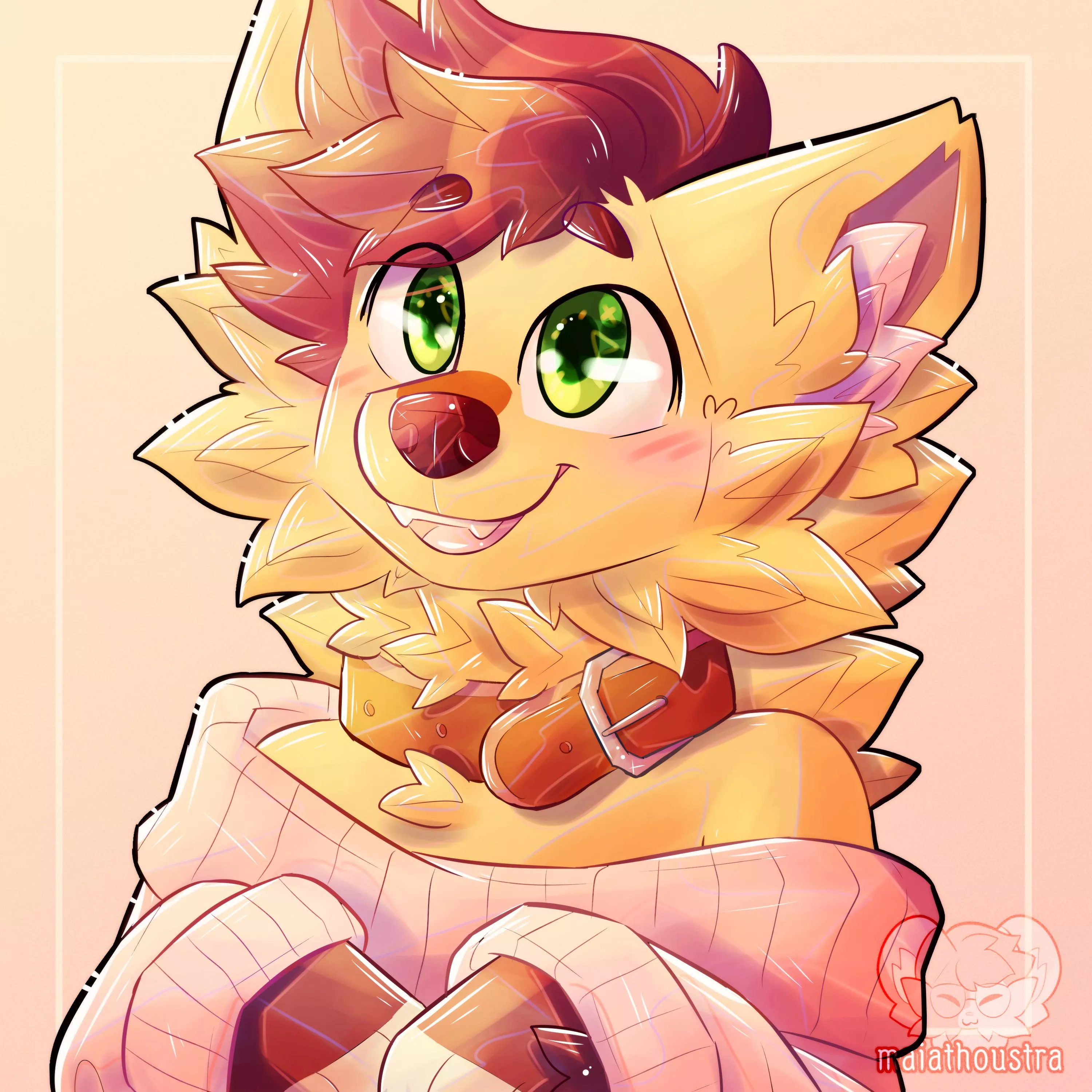 A blushy smile ~ Commission for Thunder, art by me @maiathoustra