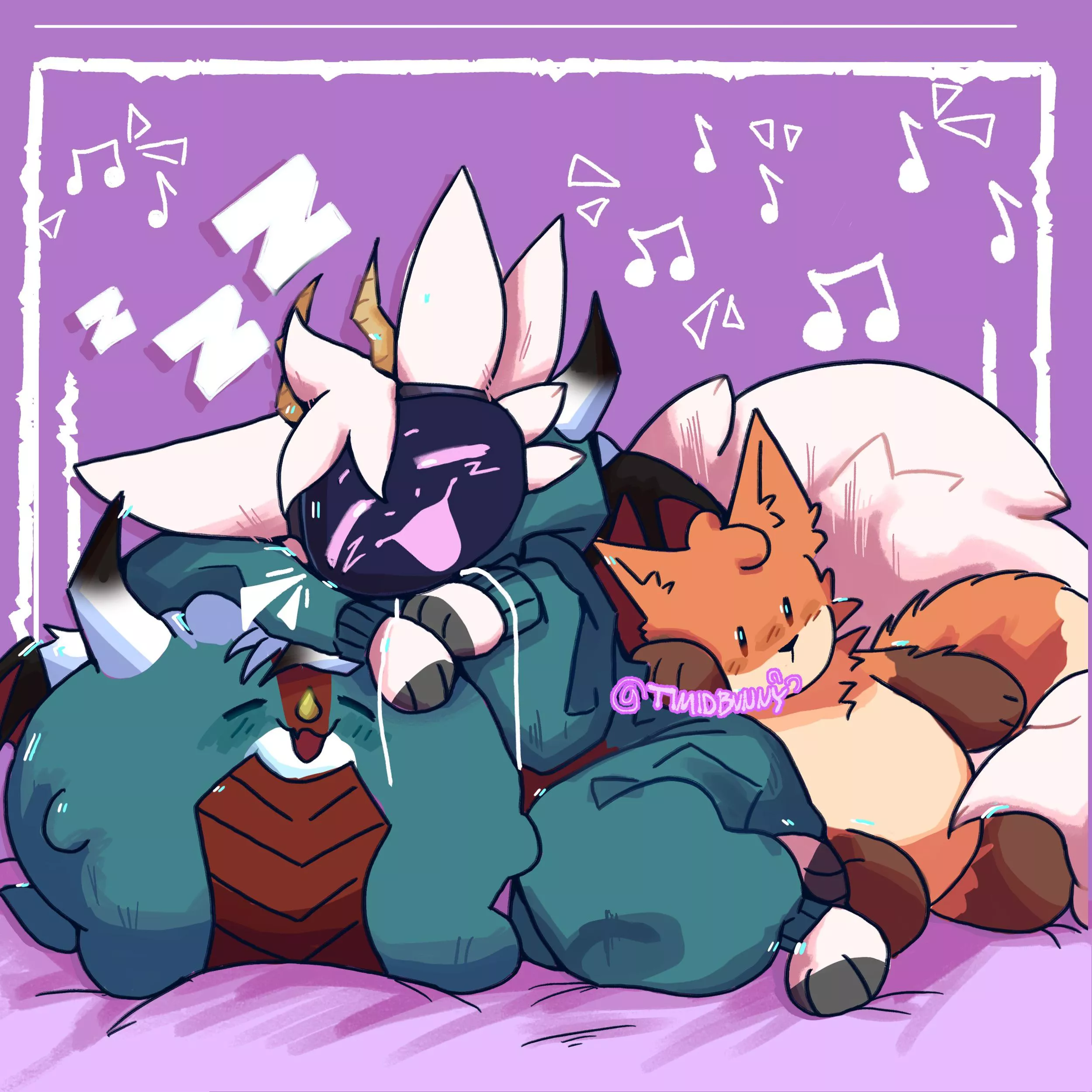 A Cozy YCH i made for Hunter the Protogen! (Art by me)