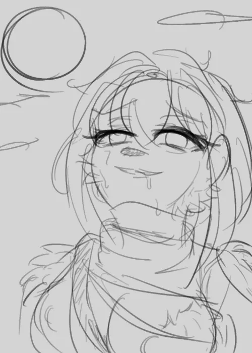 A female werewolf tf I doodled, inspired from c_san__ works