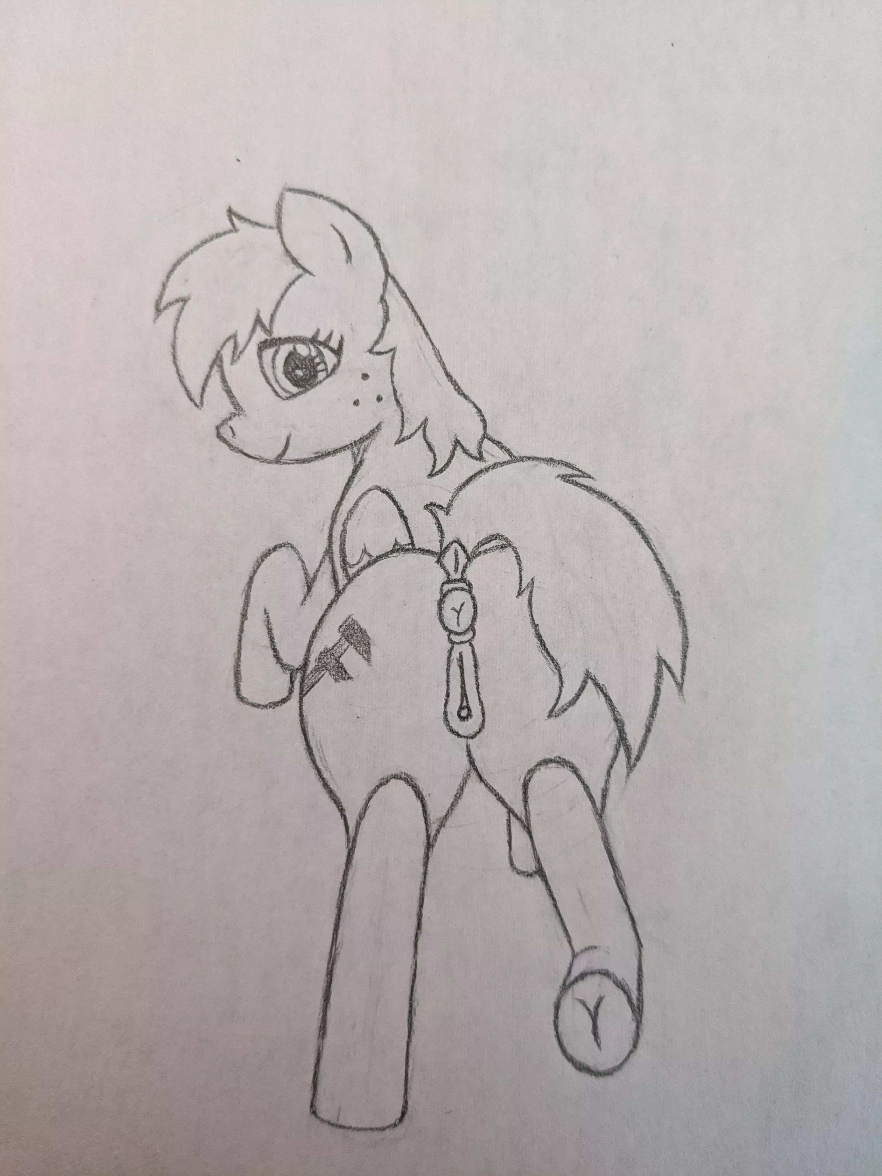 A pony presenting to a mysterious stallion. Art by me