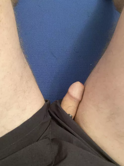 Accidental slip while at the gym. I forgot to pack my briefs!