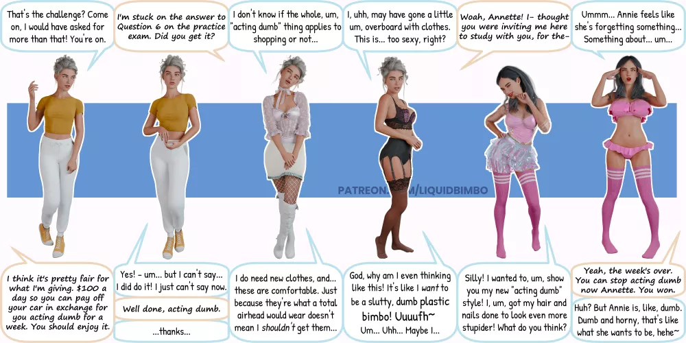 Act Dumb [OC] [Breast Expansion] [Butt Expansion] [Mental Changes]