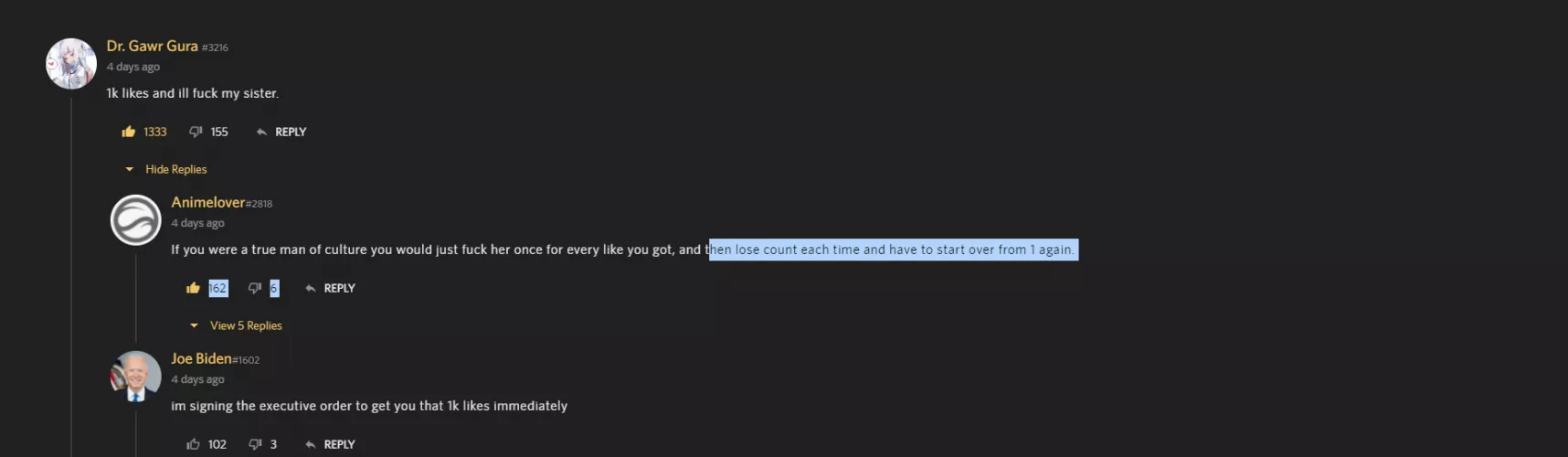 American president don't have chill