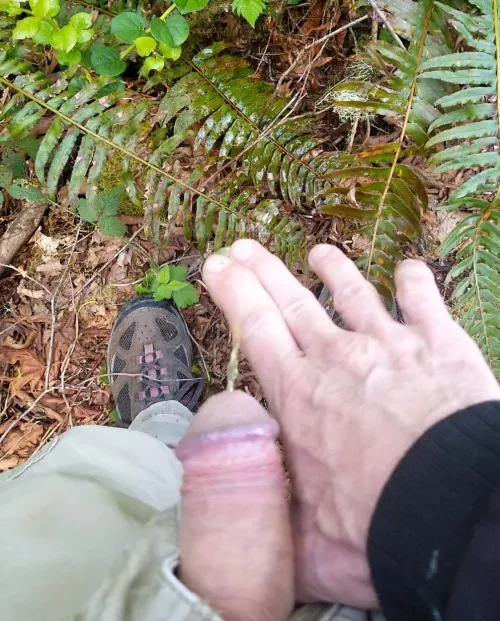 An action shot from today's hike.