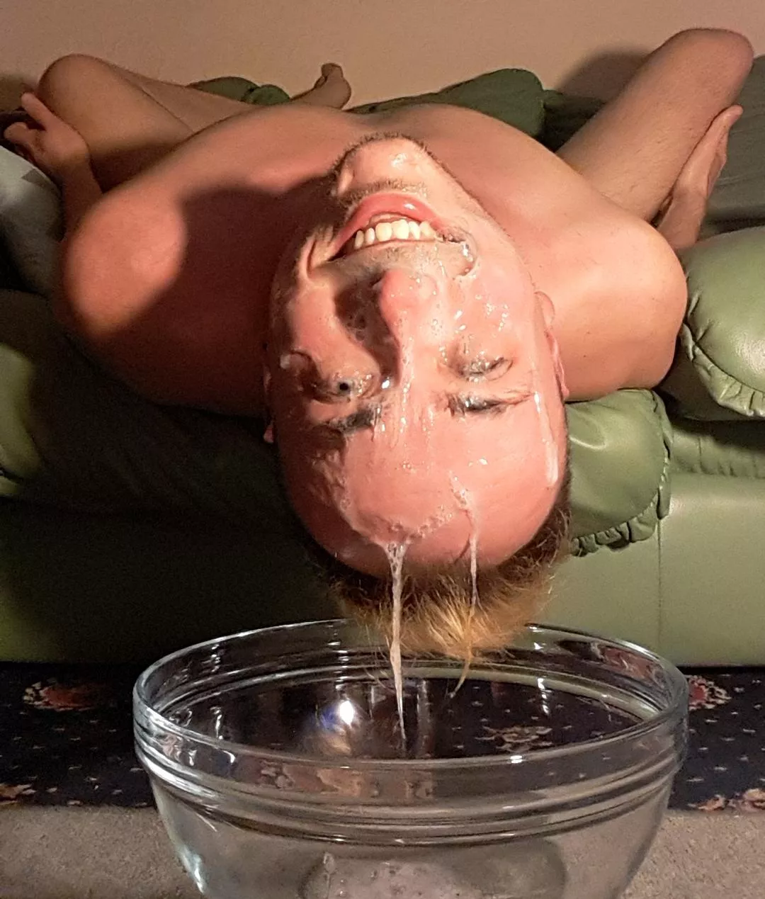 another fantastic bukkake and facefuck. thank you boys. i love the smell of cum just as is fills up my nostrils, like a thick warm love towel over my face. and when tjey call me sweet danny . i love that