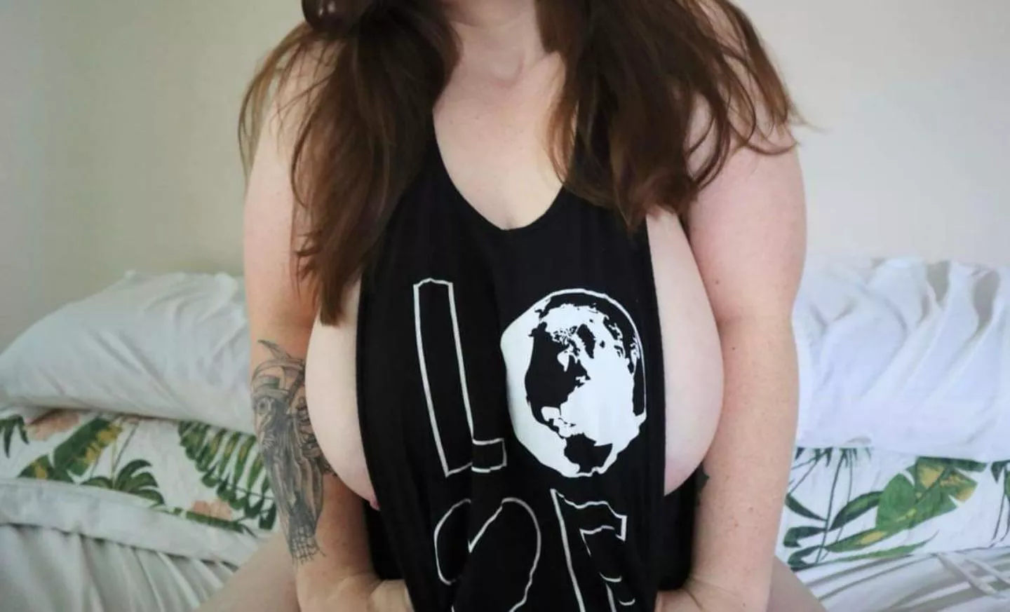 any time I don't wear a bra I risk one popping out