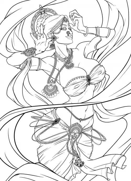 Apsara Lineart I made (wip)