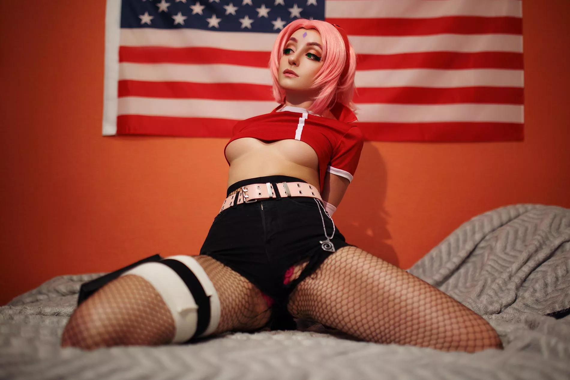 AromaSensei's version of Haruno Sakura cosplay by me