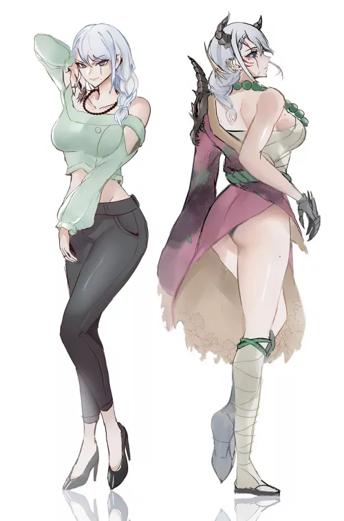 Artist's OC, Ishina: Half-human, half-demon mommy