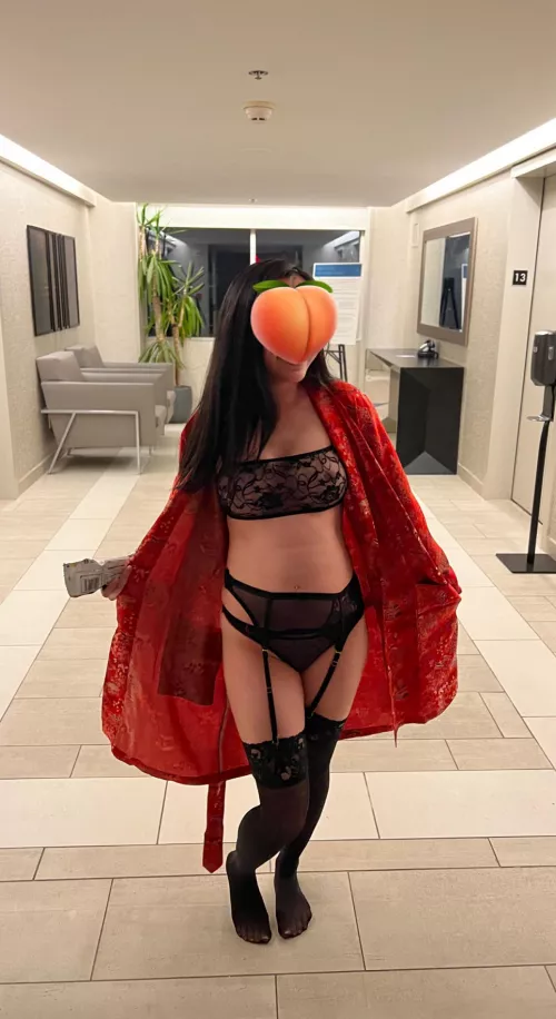 At a hotel. If security caught her, would they want a room with her?