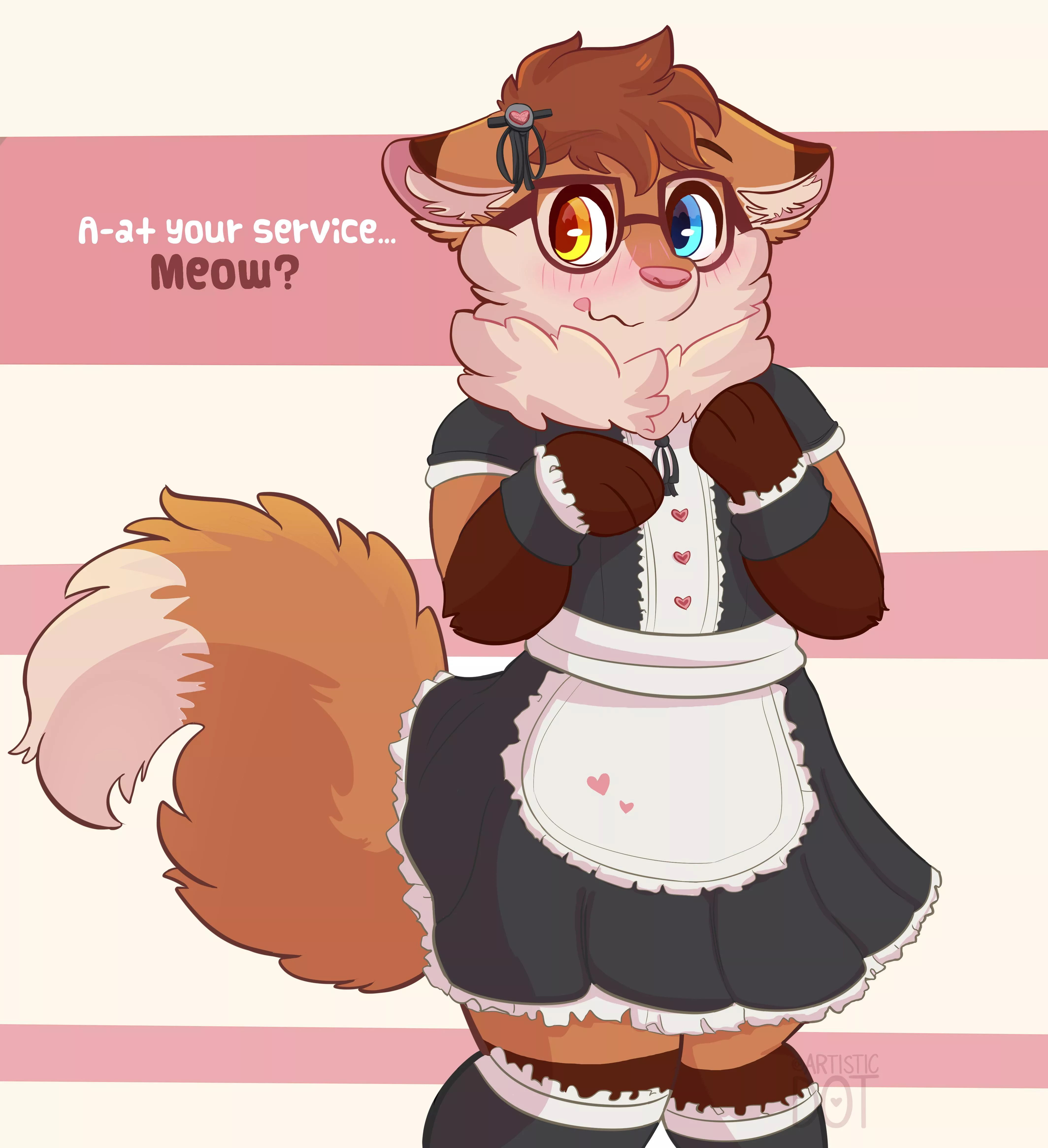At your service, meow! 🐱/ @artistic_dot on twitter