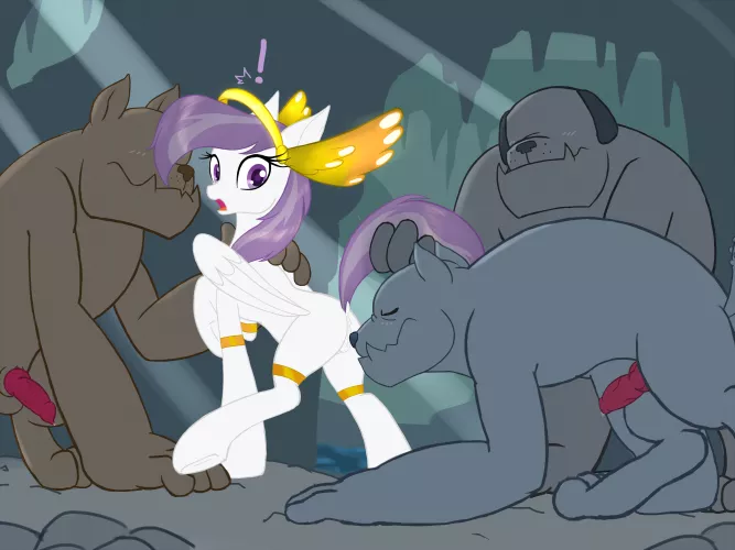 Athena has a run in with a few Diamond Dogs (lemon)