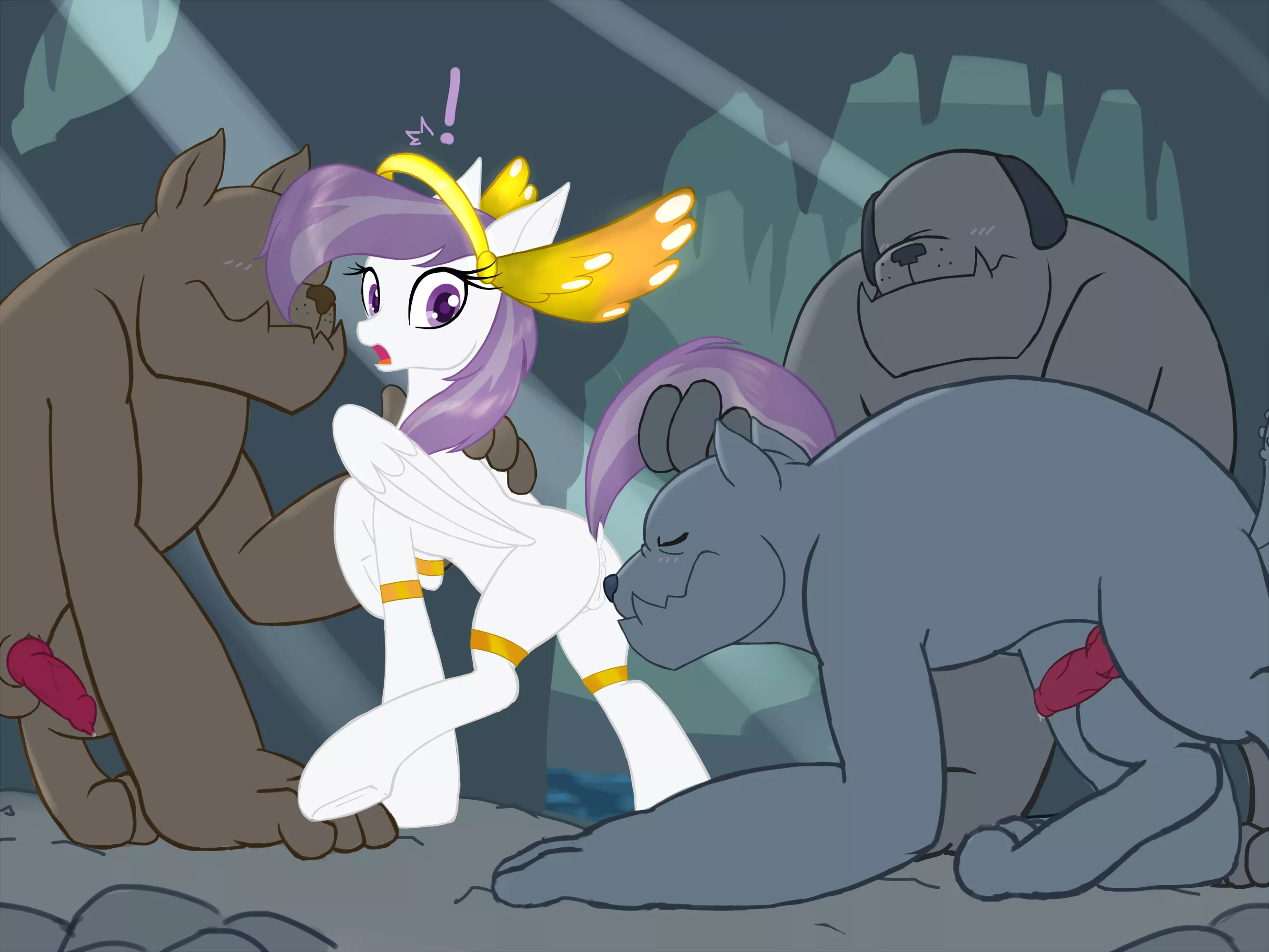 Athena has a run in with a few Diamond Dogs (lemon)