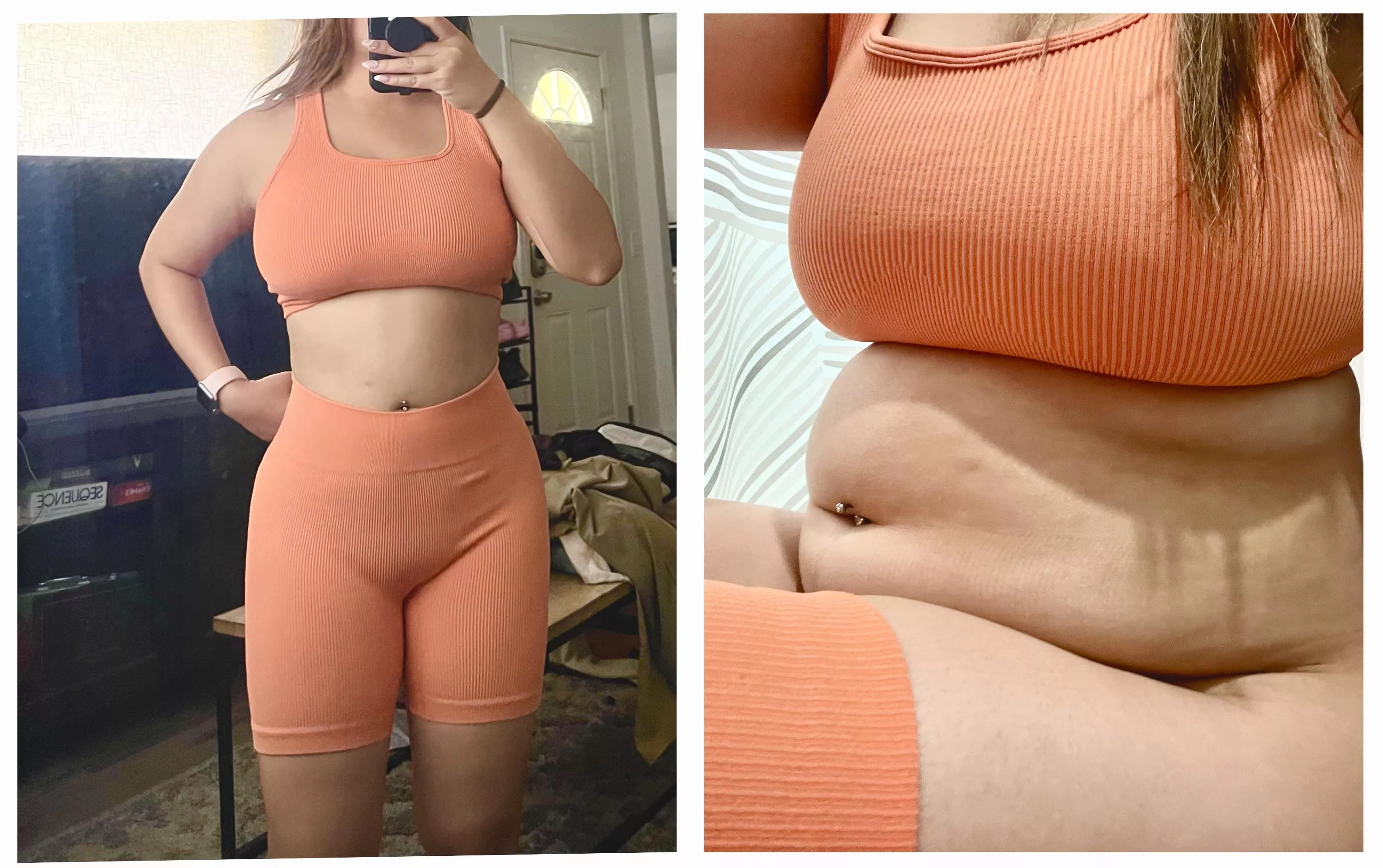 Ballooned out of this orange “gym” outfit 🧡