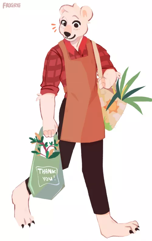 Barnaby Shopping At The Farmer's Market - Art by @frogrye for me