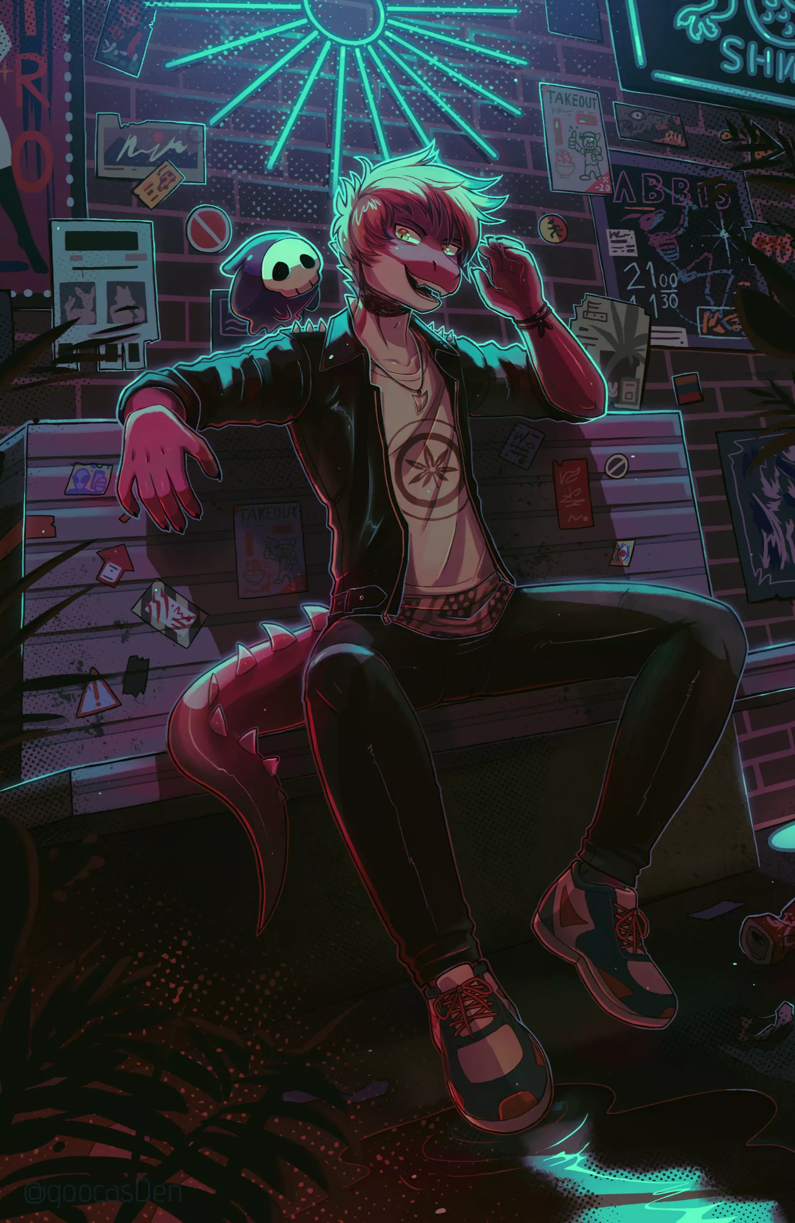 Basking in the neon glow ✨ (commission by me @goocasden)