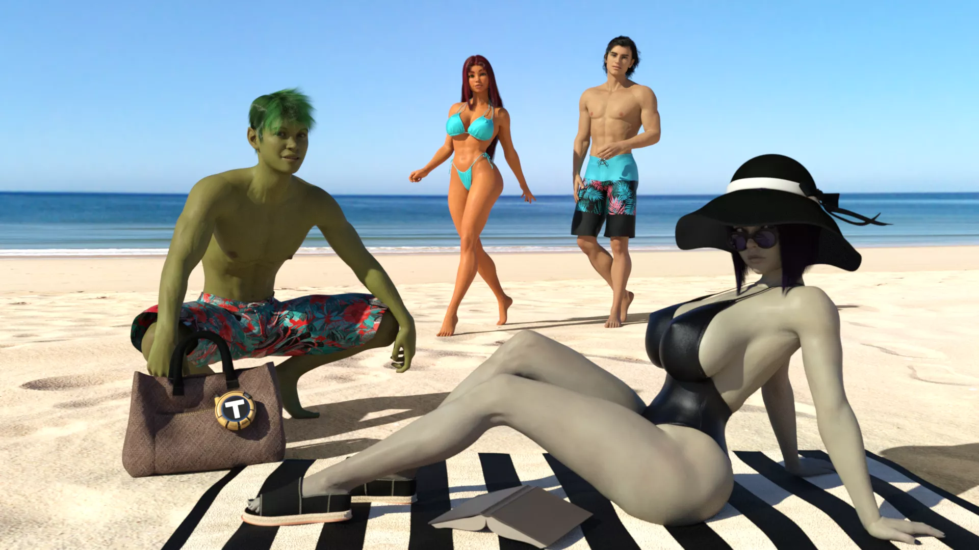 Beach Day with the Titans. Which is your favorite? (SugarScoopGames)