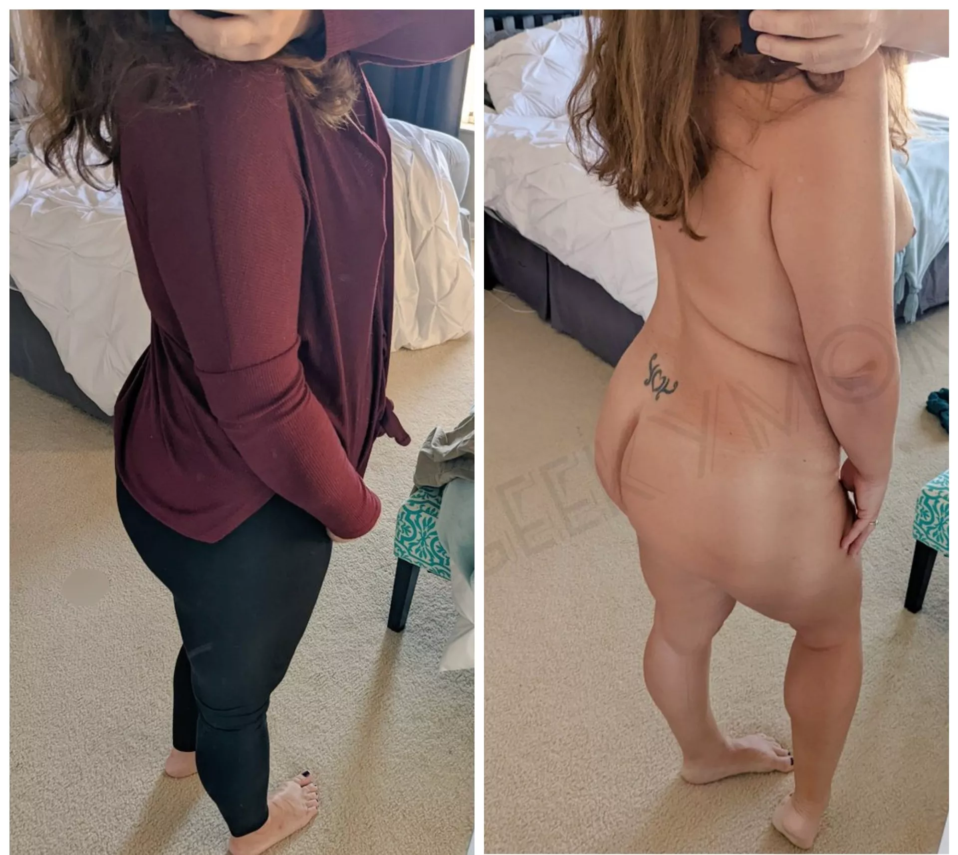 Before and after dropping the kids off