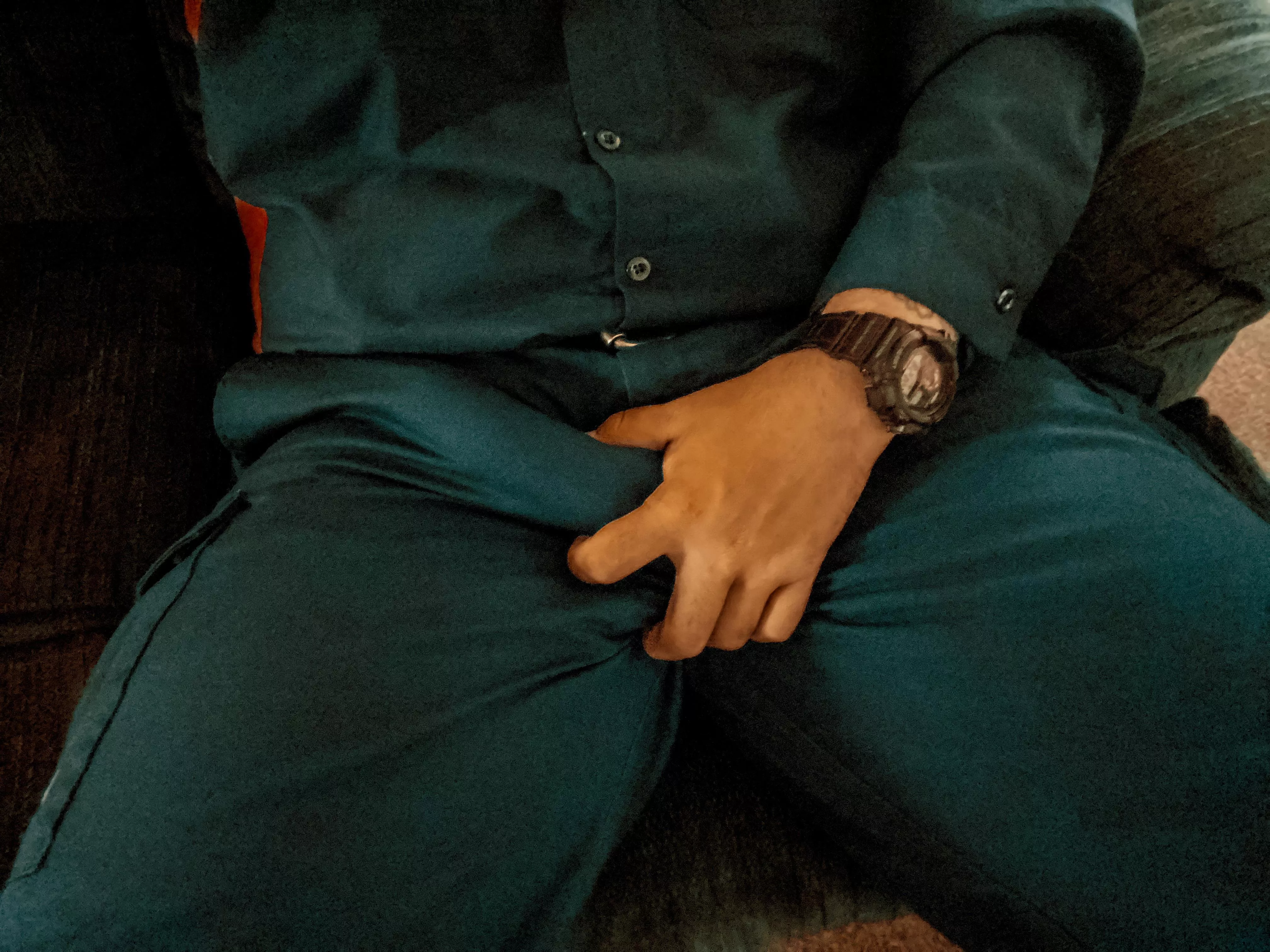 Before leaving for work.