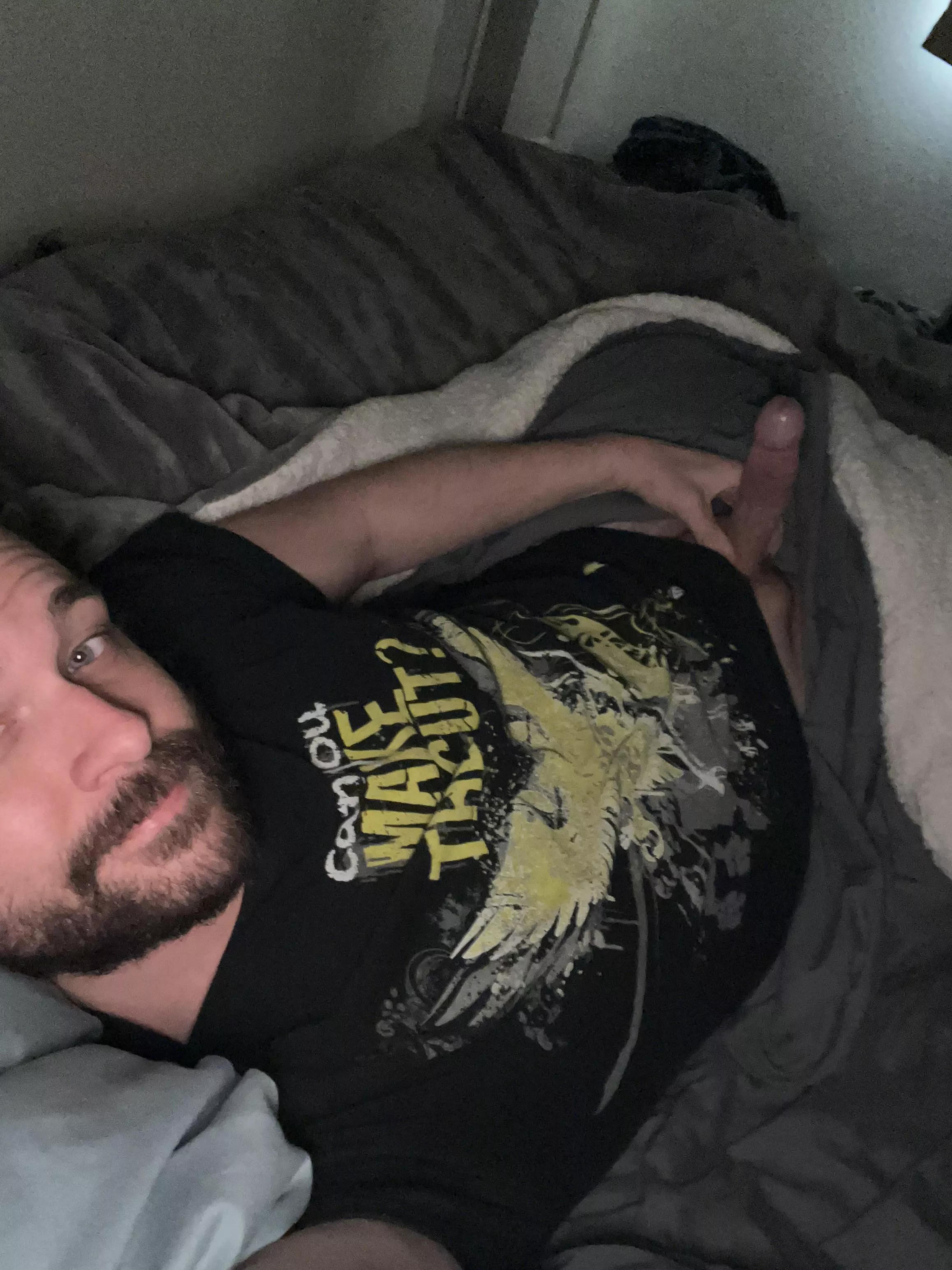 Being naughty in my friends bed while he’s in the other room. Would you join me?