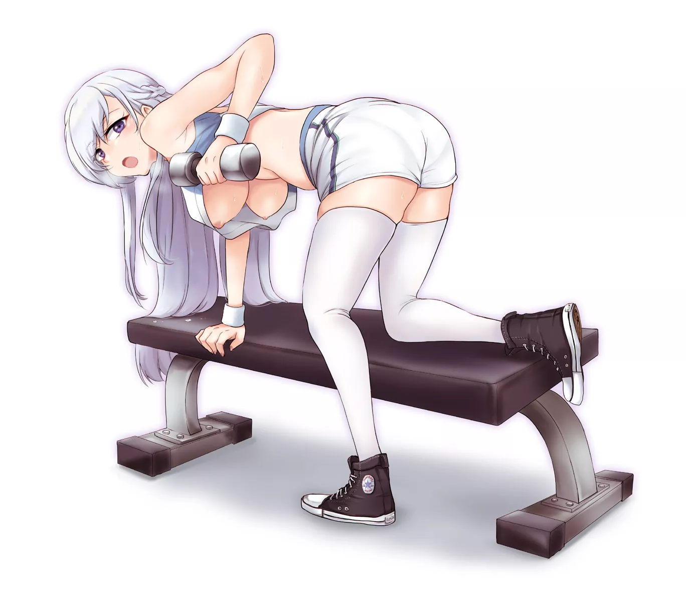 Belfast caught off guard at the gym (os) [Azur Lane]