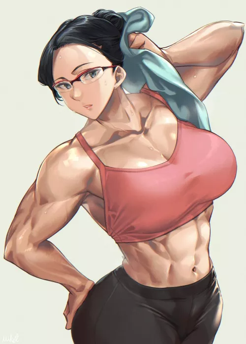 Bespectacled Buff Beauty.(@mikel_bk)