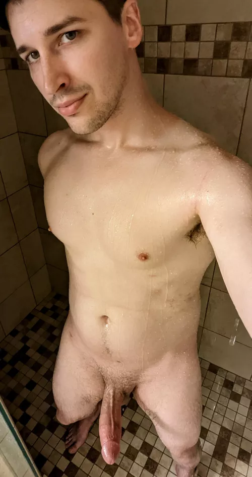 Best thing about hotel showers is that there's so much room for activities!