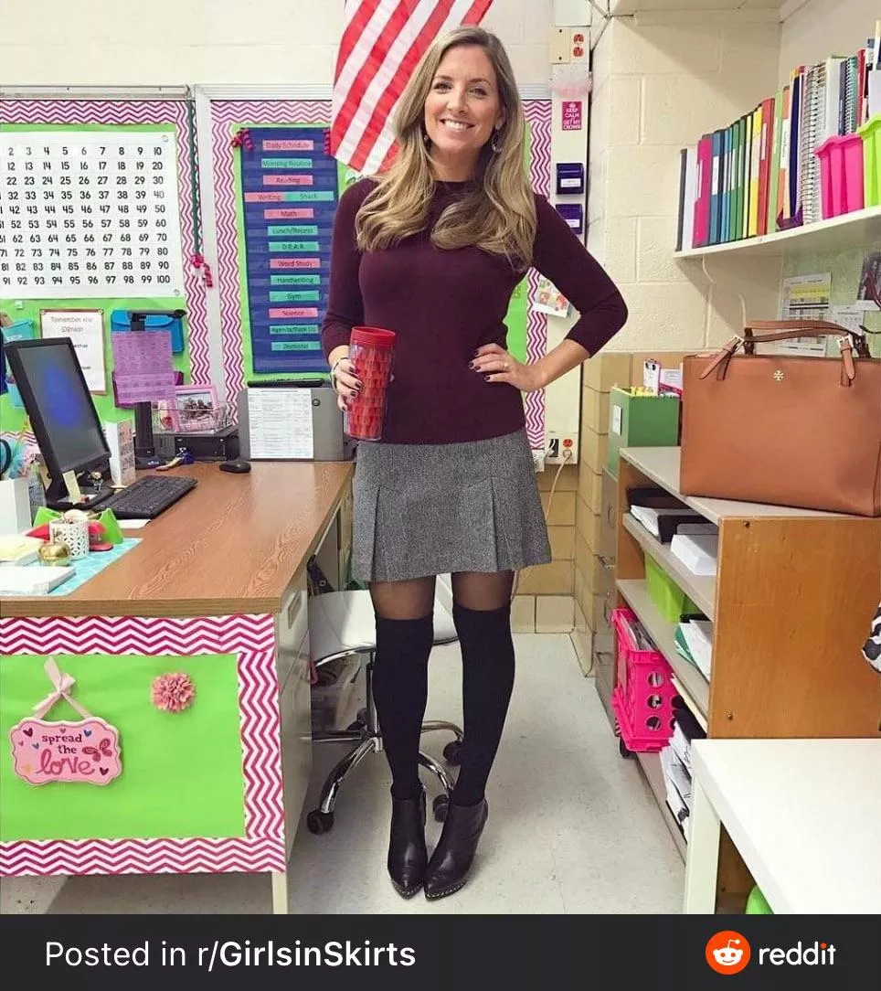 Blonde teacher
