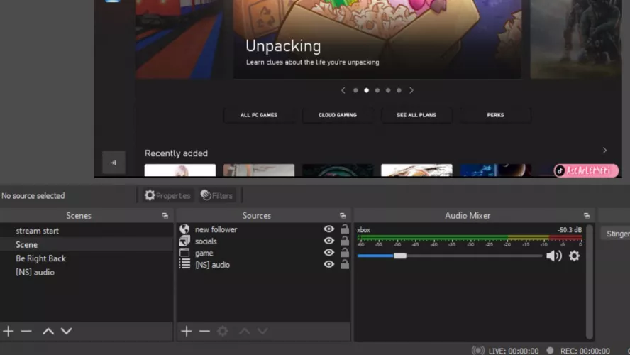 Can anyone who uses obs and plays on console help me with the audio? Does adding the Xbox audio as pictured include my party(chat) & if I mute myself in xbox party would I be able to use my headset to communicate with stream chat(not party)or do I ne