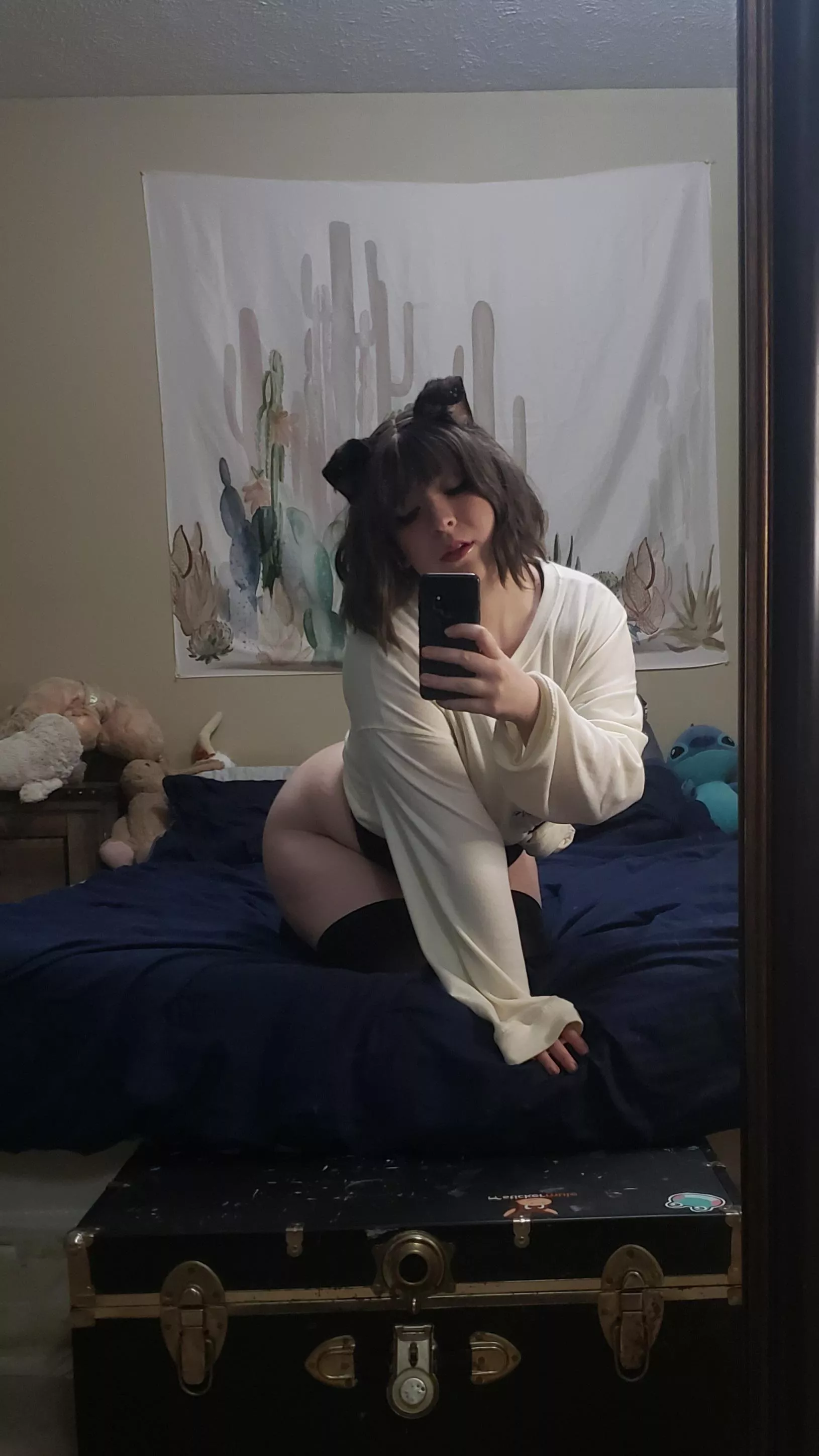 Can I sleep in the big bed with you tonight, master?