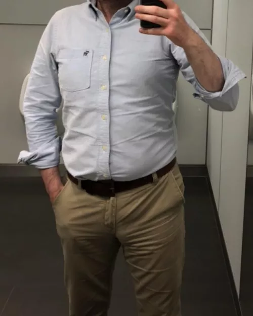 Casual Friday in the office. I think these chinos may be a little too tight (41)