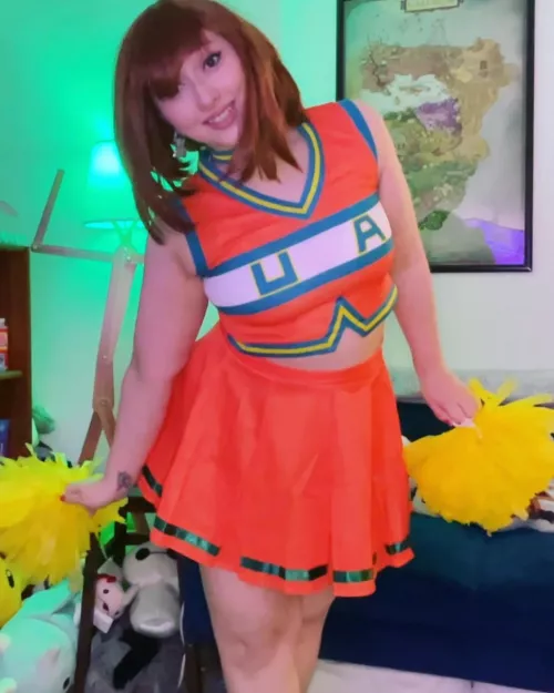 Cheerleader Ochako ๐ธ by Cosplaying Cryptid ๐ sexy cosplayer and boudoir babe