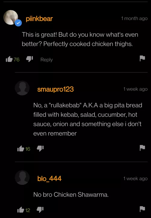 chicken thighs...