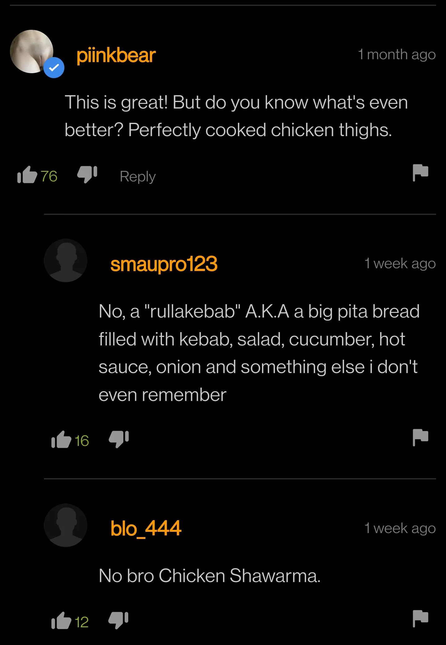 chicken thighs...