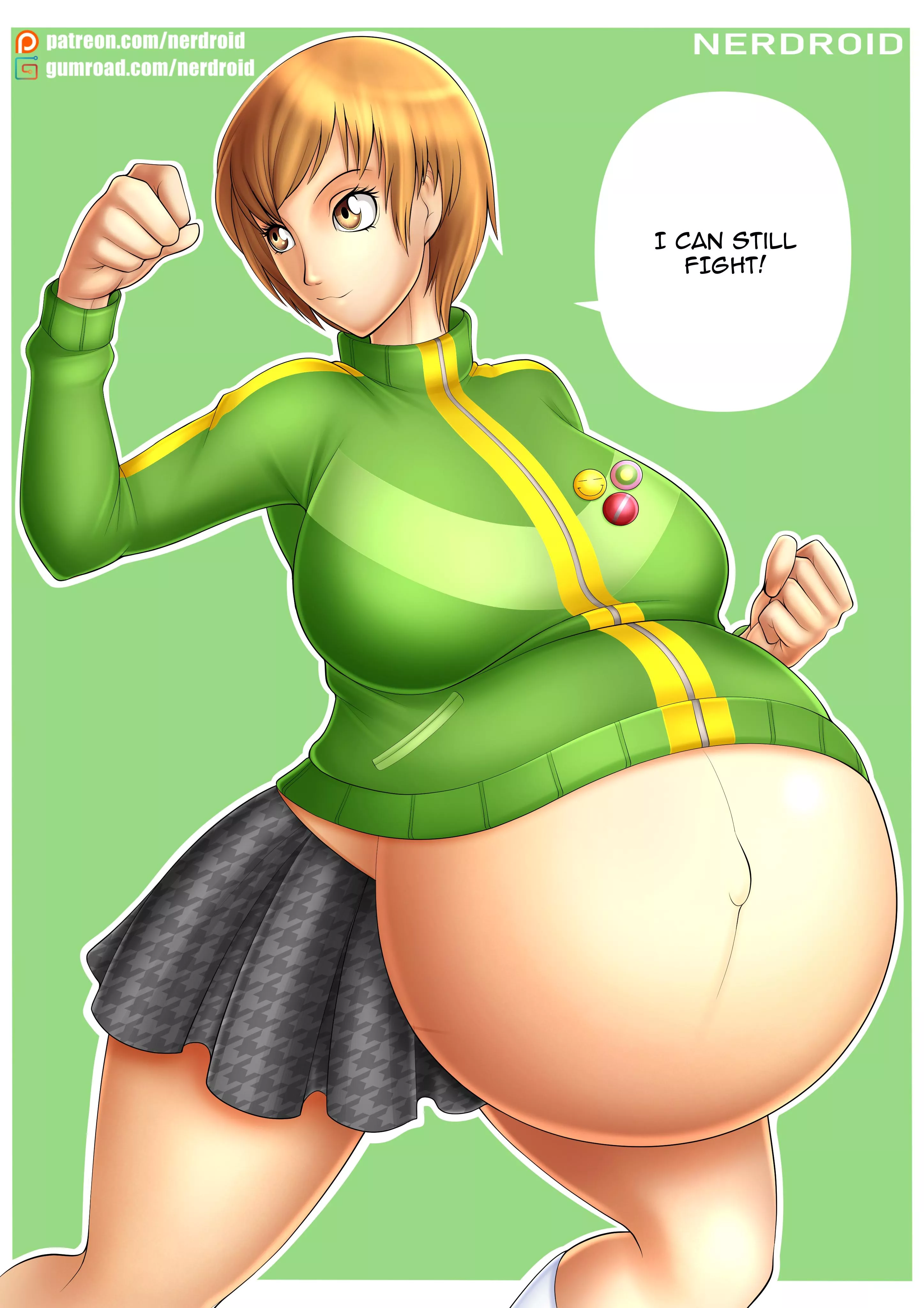 Chie Satonaka pregnant - Persona 4 - Art by me(NerDroid)