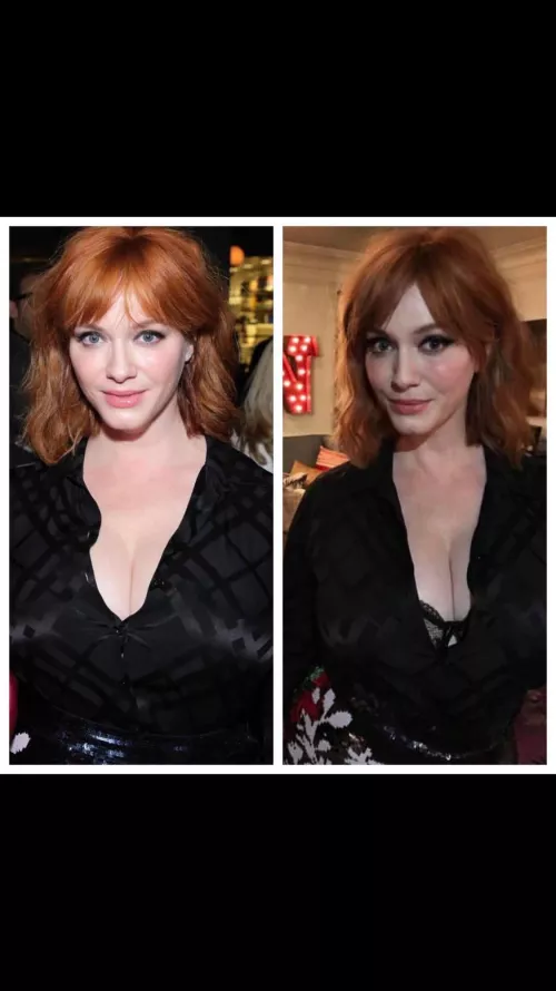 Christina Hendricks’ shirt couldn’t handle her
