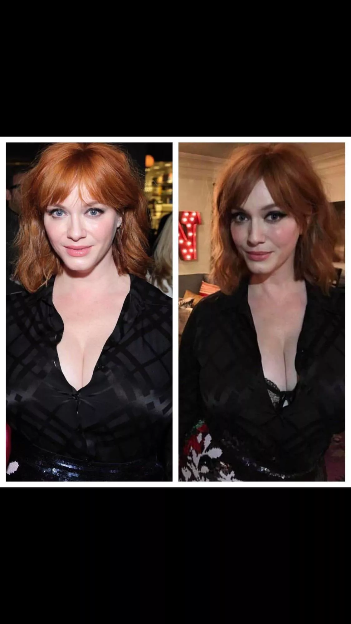Christina Hendricks’ shirt couldn’t handle her