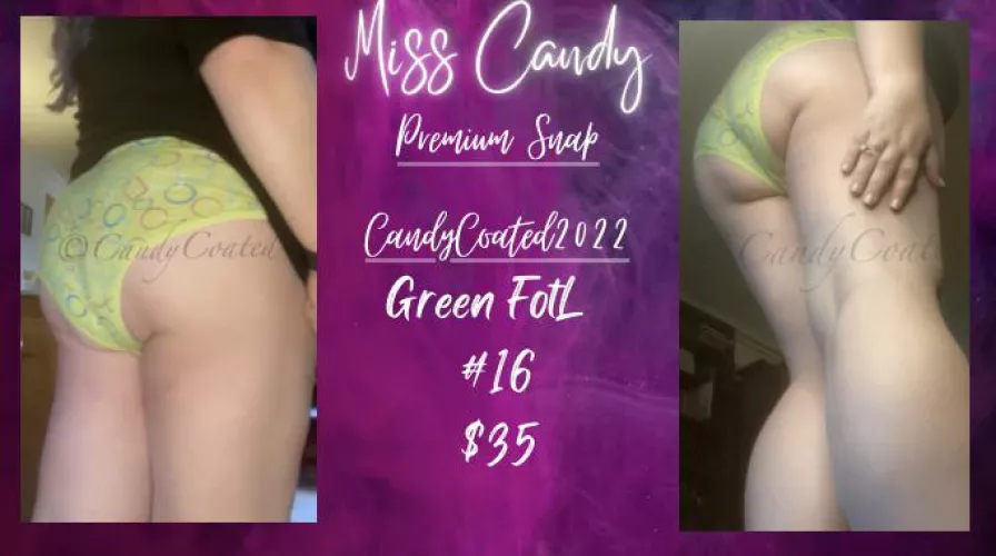 🍭 Classic green FotL [selling] worn items 🍭 edibles 🍭 erotica and ASMR 🍭 sexting 🍭 GFE 🍭 domme services 🍭 premium Snap 🍭
