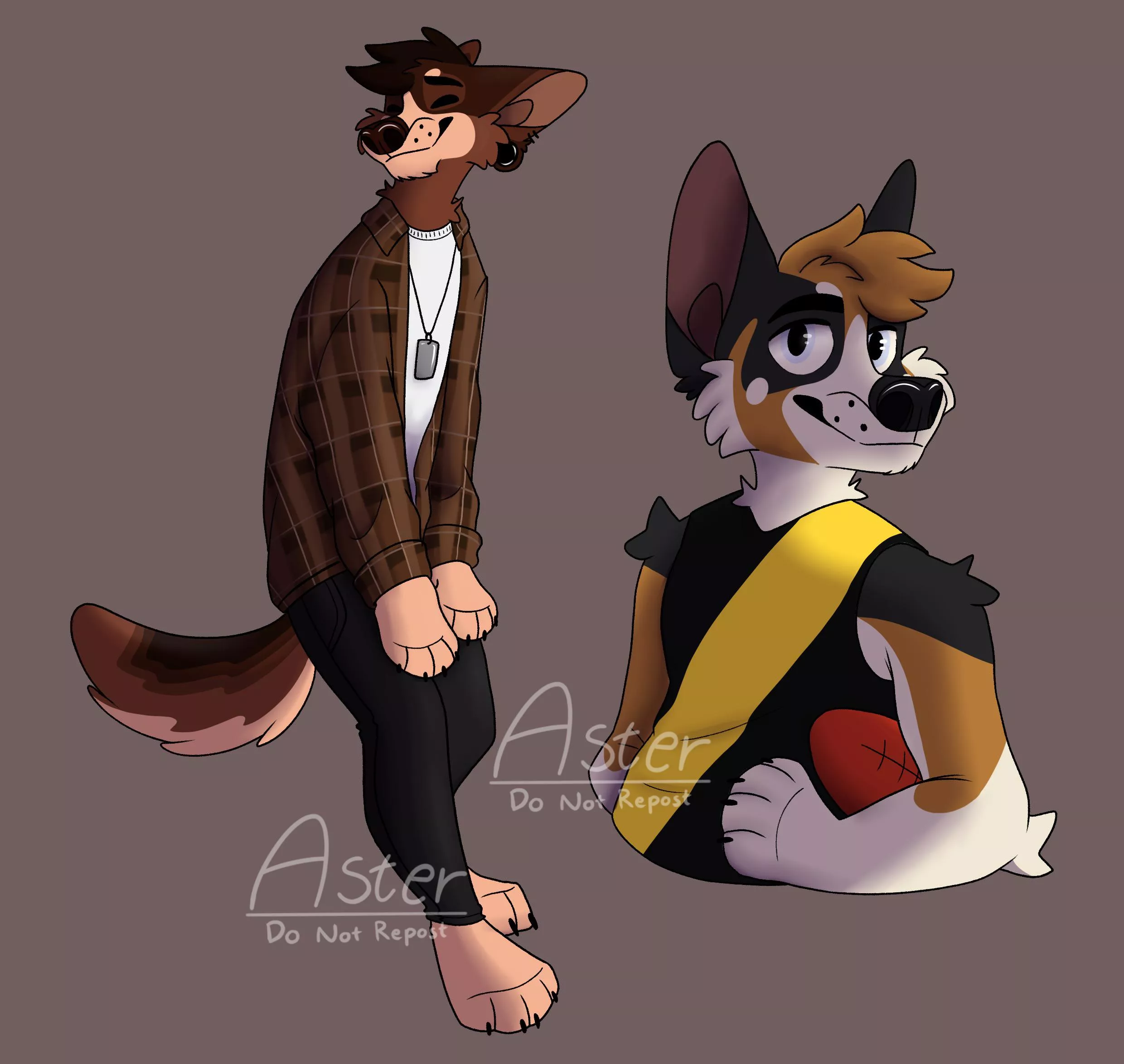 Clothing and shading practice featuring Aster and Captain