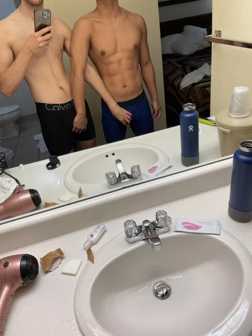 Coach put us in the same room for our away game ⚽️ 😈