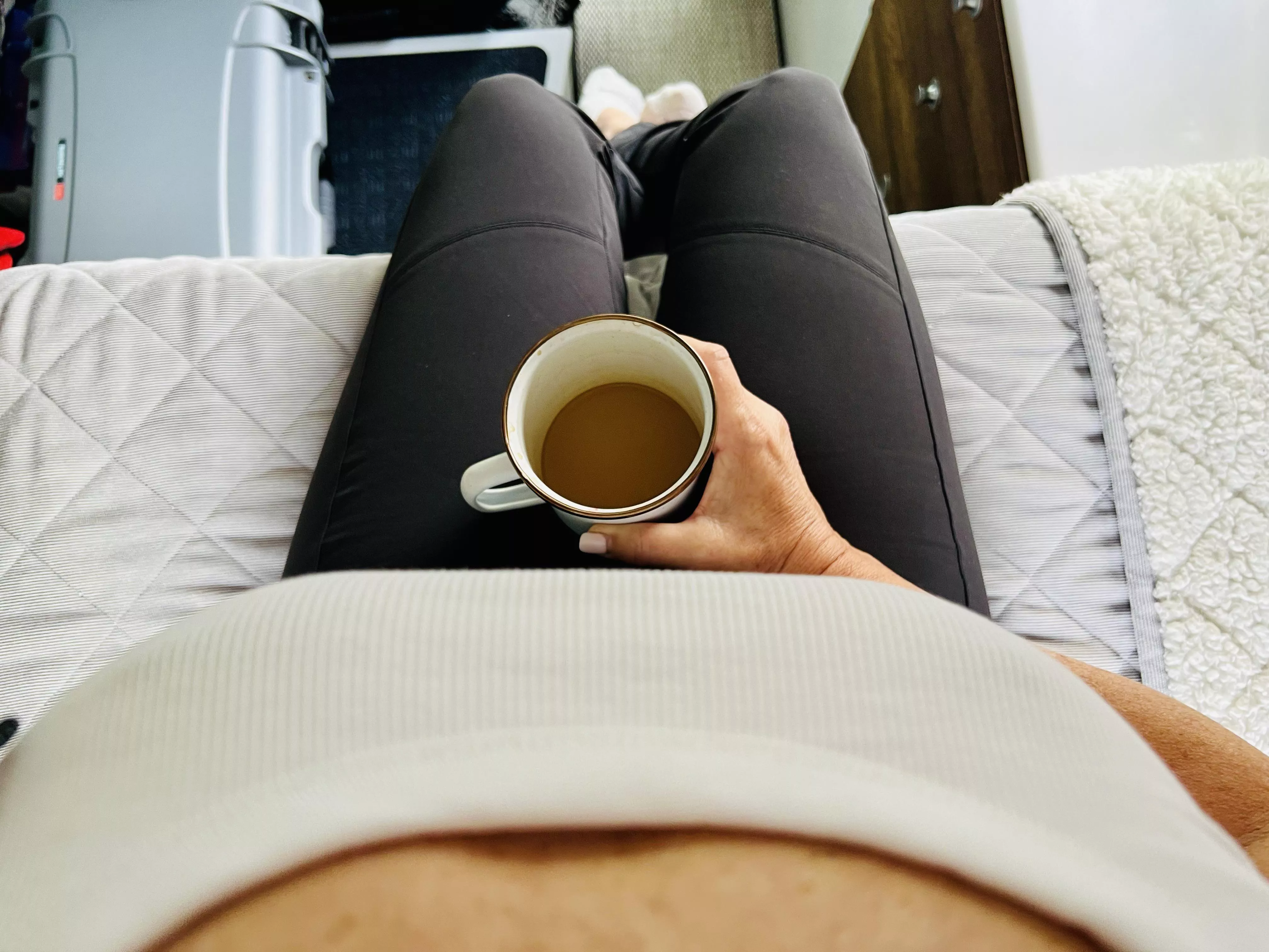 Coffee and little boobs… Morning Coffee with Miranda…