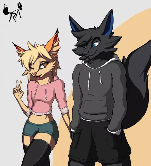 Commission I made for a furry couple!