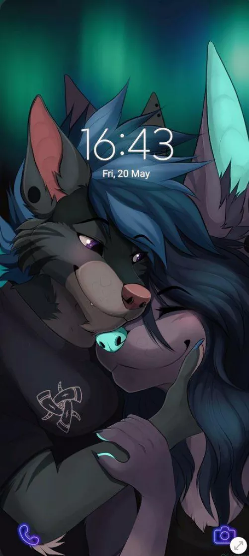 Couple lockscreen - I’m open for comms! (Art by me, @Skyezera on Twt)