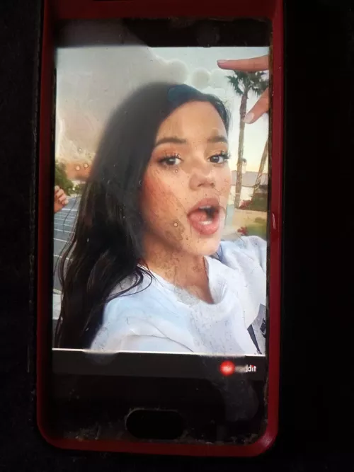 Covered Jenna Ortega in my cum