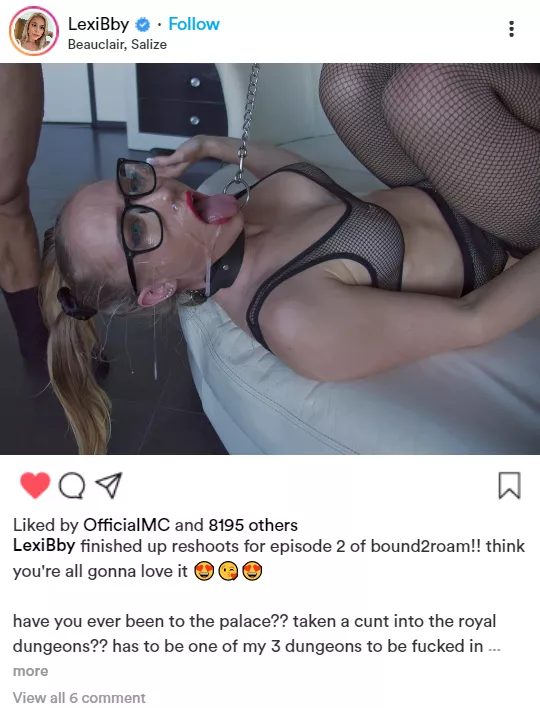 (cuntagram) @LexiBby love the royal dungeons!!