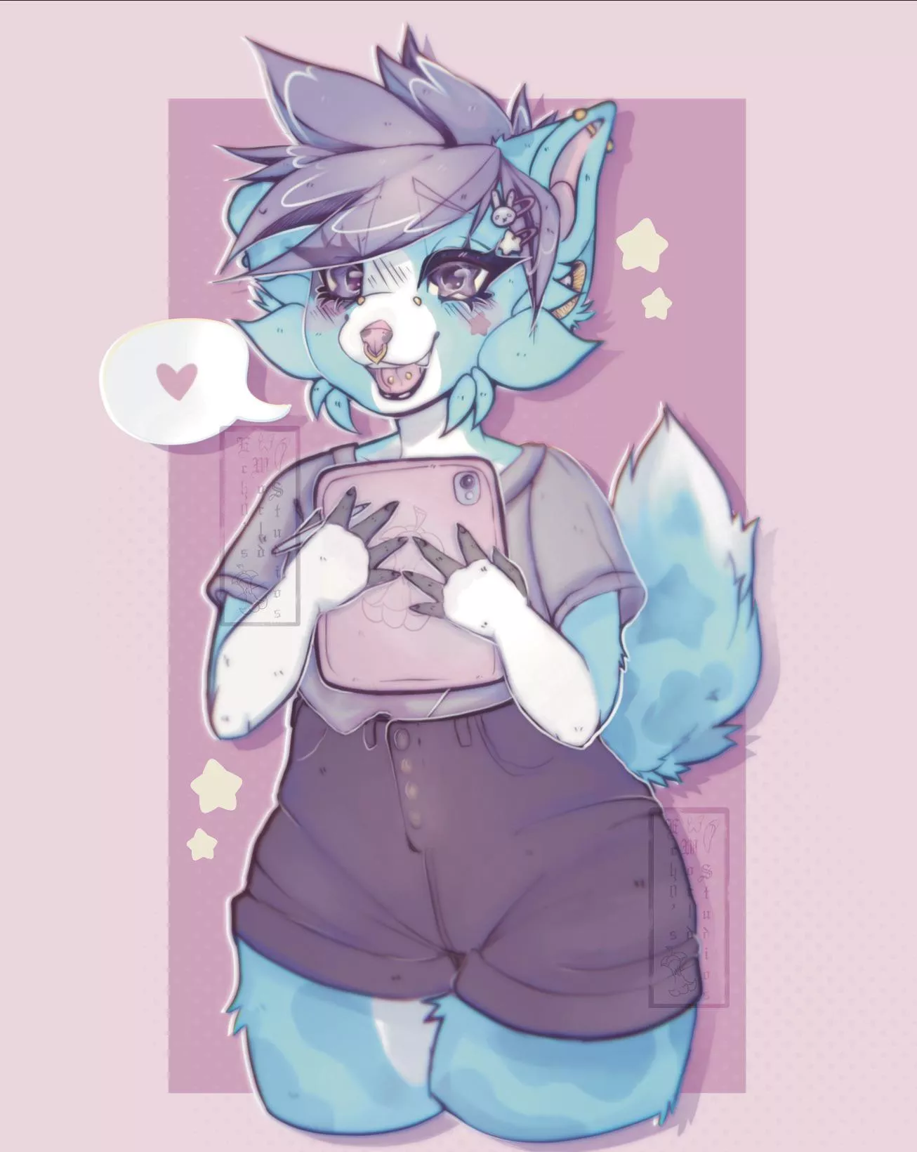 Cute lady!! This is my OC Gh0st!! This piece was made for my info cards that i give with orders. Im also working on posting a tutorial today on youtube!! very exciting! ⭐️