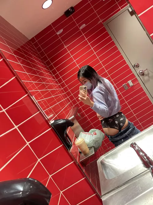 Cute little butt in public washrooms