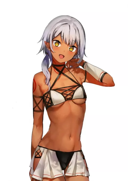 Cute midriff (konbu wakame)