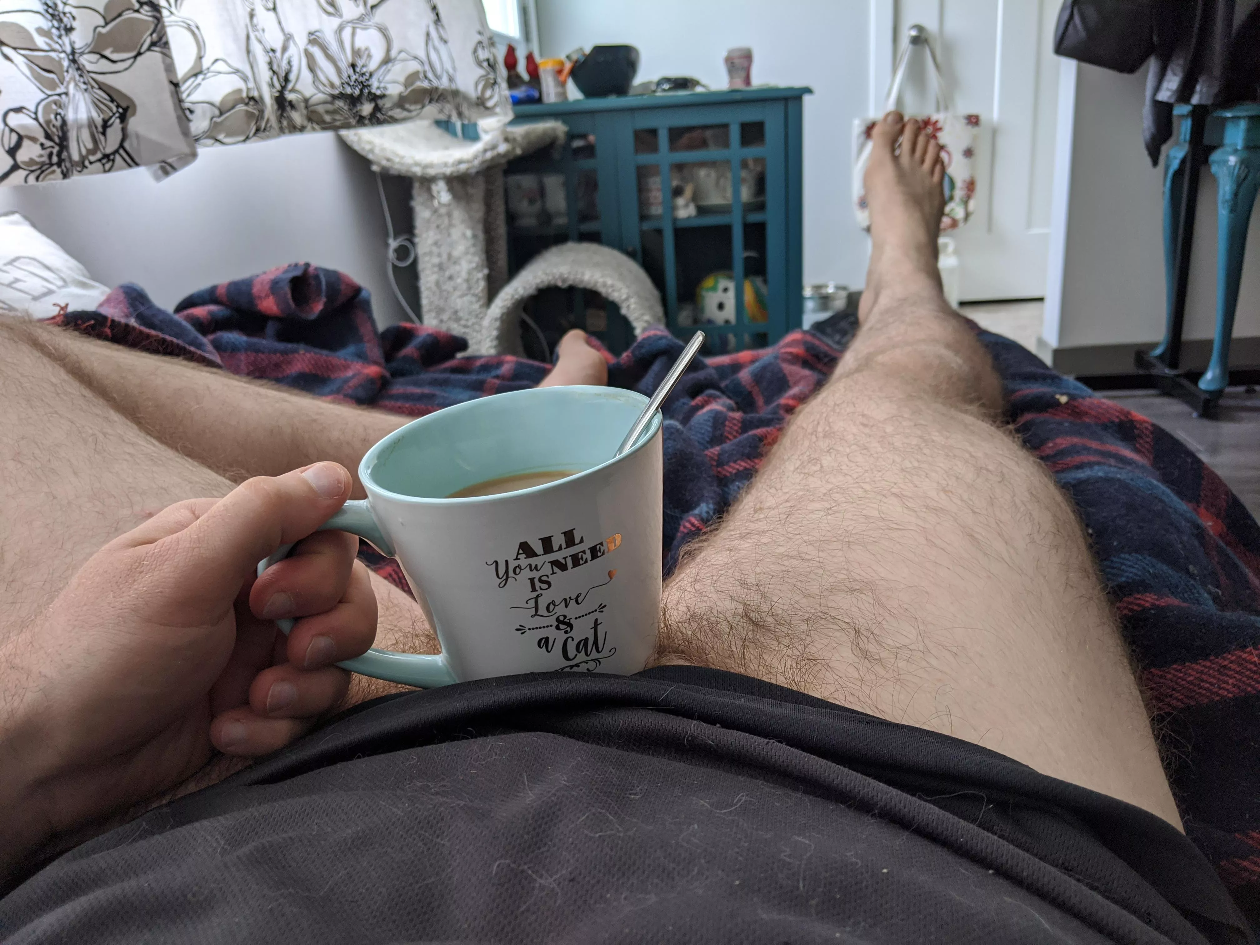 Decaf. Two creams. Two sweateners.