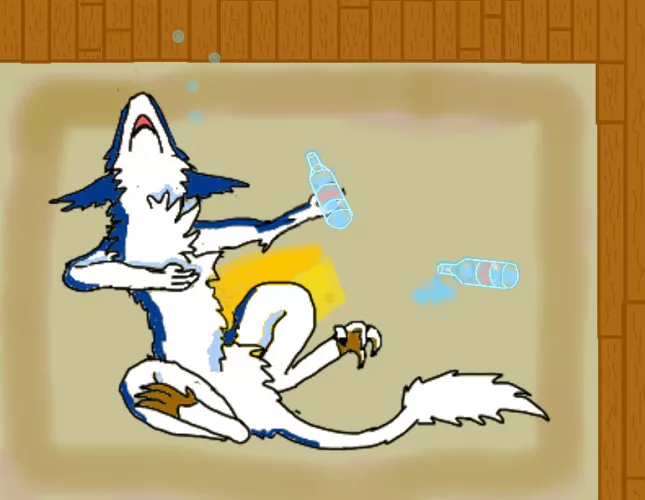 Depressed alcoholic sergal, [art by me] and yes my arts suck
